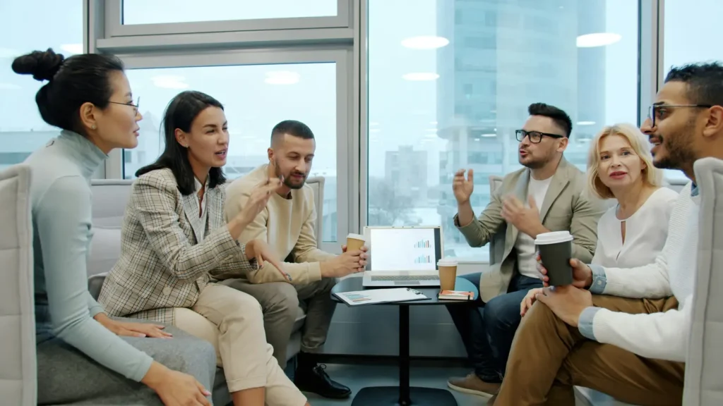 Managers in a strategy discussion